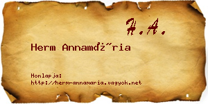Herm Annamária névjegykártya